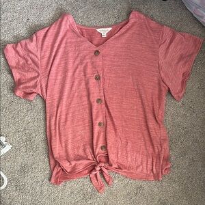 Women's Pink Button-Down Top